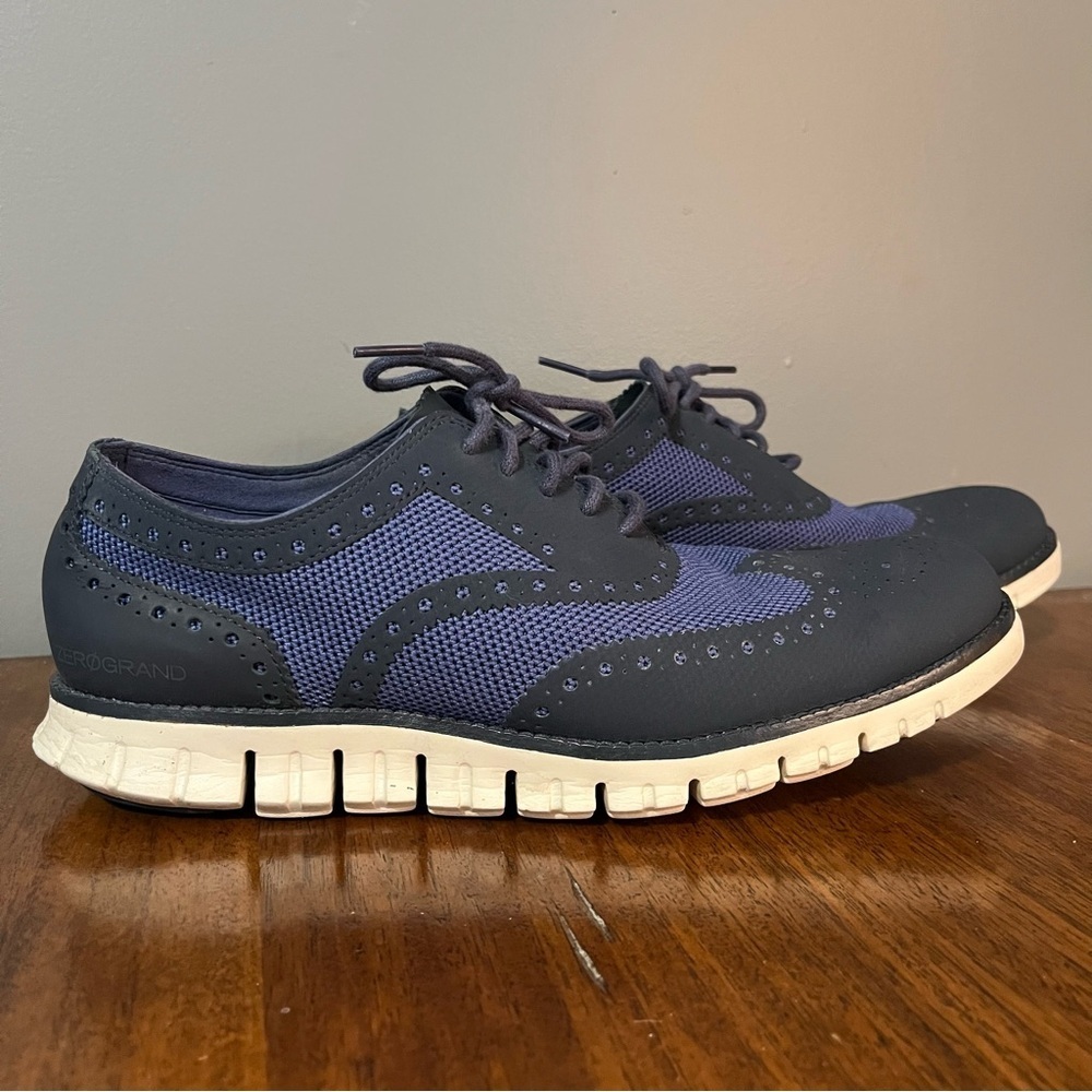 Cole Haan Navy and White Zerogrand Oxford Sneakers
